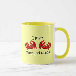 Caneca Eu amo caranguejos de maryland!