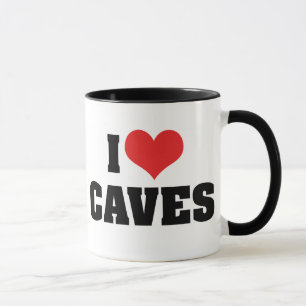 Caneca Eu Amo Cavernas do Coração - Exploração de Caverna
