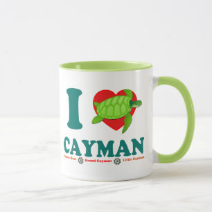 Caneca Eu Amo Cayman Caribe Estilo Souvenir