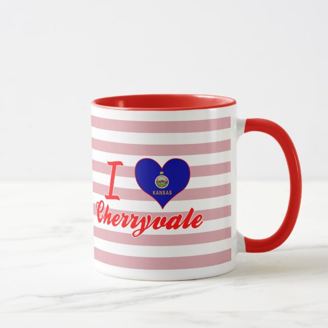 Caneca Eu amo Cherryvale, Kansas (Direita)