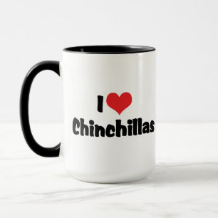 Caneca Eu Amo Chinchilas Coração