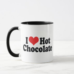 Caneca Eu Amo Chocolate Quente Coração - Amantes de Cacau