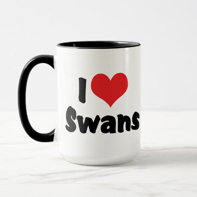 Caneca Eu Amo Cisnes do Coração (Esquerda)