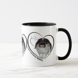 Caneca Eu Amo Coelhos de Orelhas Caídas