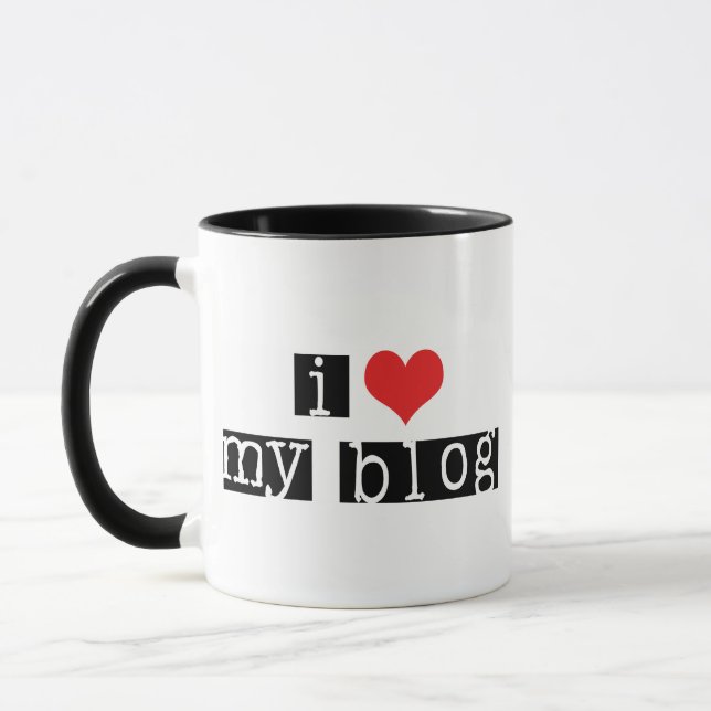 Caneca Eu Amo Coração Meu Blog (Esquerda)