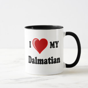 Caneca Eu amo (coração) meu cão Dalmatian