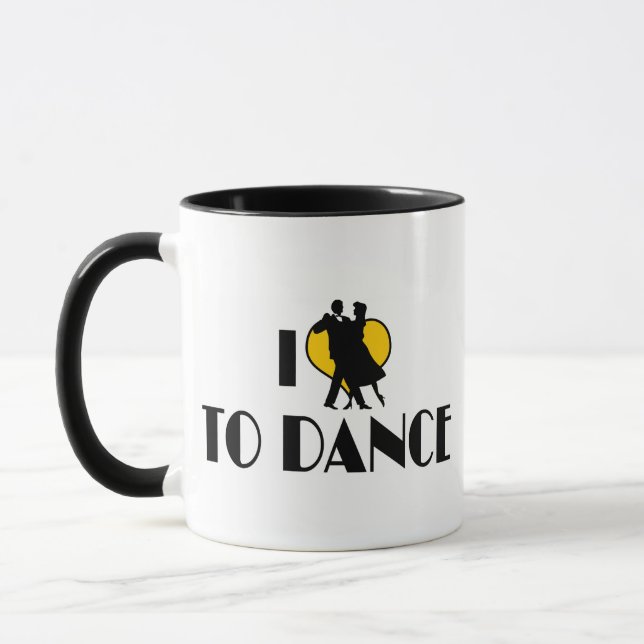 Caneca Eu Amo Coração Para Dançar - Valsa Tango Balé Aman (Esquerda)