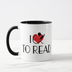 Caneca Eu Amo Coração Para Ler - Amante de Livros