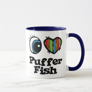 Caneca Eu Amo (Coração) Peixe Balão