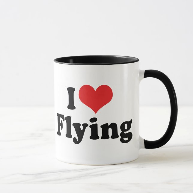 Caneca Eu Amo Coração Voador - Amante de Avião (Direita)