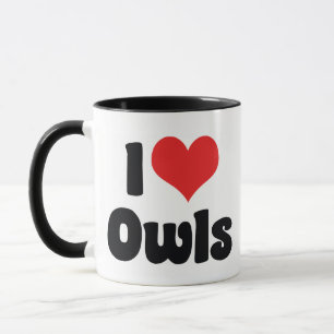 Caneca Eu Amo Corujas de Coração - Amante de Corujas