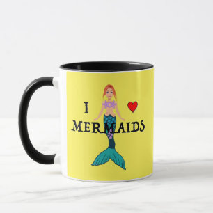 Caneca Eu Amo Design de Sereias - Combo Mug