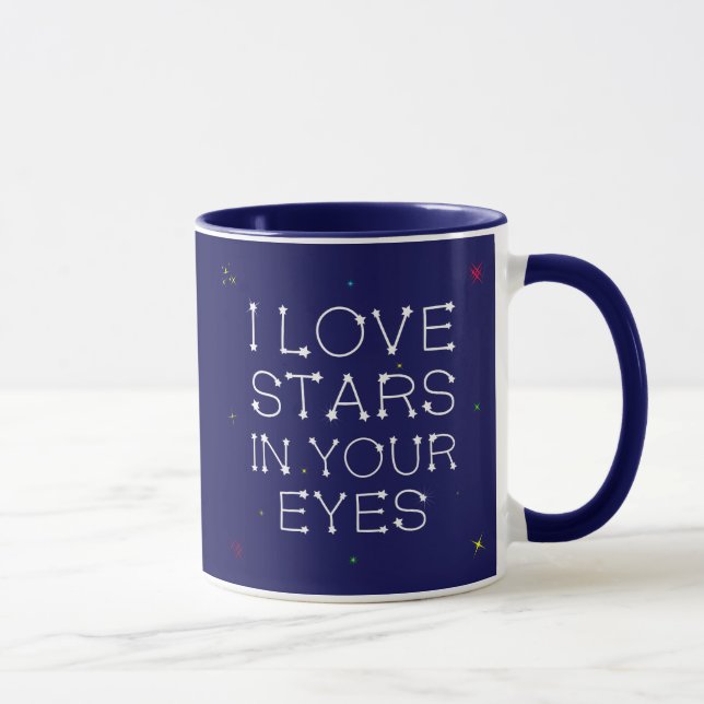 Caneca Eu Amo Estrelas Em Seus Olhos, Romântico (Direita)