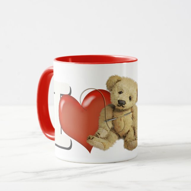 Caneca Eu amo fazer os ursos personalizados (Frente Esquerda)
