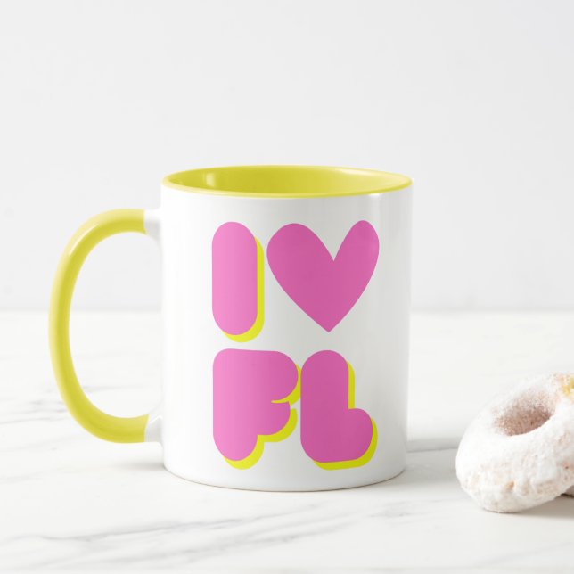 Caneca Eu Amo Flórida (Com Donut)