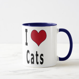Caneca Eu amo gatos