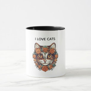 CANECA EU AMO GATOS ARTE INCRÍVEL   GATOS LOVERS DESIGN