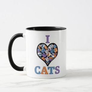Caneca Eu Amo Gatos - Coração Colulial