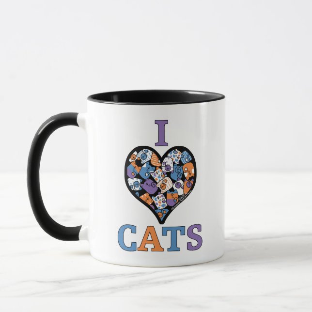 Caneca Eu Amo Gatos - Coração Colulial (Esquerda)