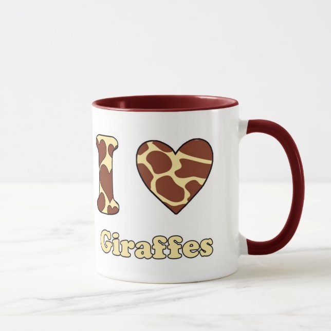 Caneca Eu amo girafas (Direita)