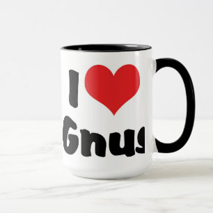 Caneca Eu Amo Gnus Coração