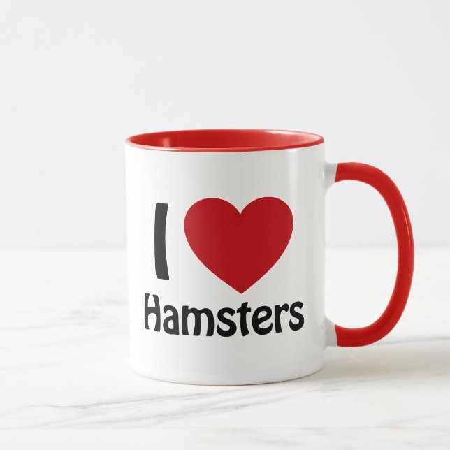 Caneca Eu amo hamster (Direita)