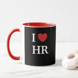 Caneca Eu Amo HR I Heart HR Cotação Human Resources Offic
