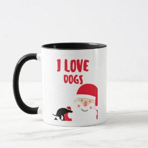 Caneca Eu Amo Humor De Natal Para Cães
