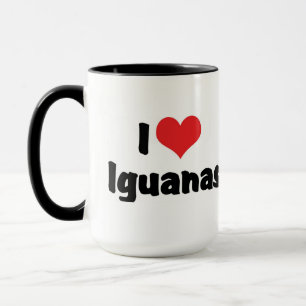 Caneca Eu Amo Iguanas Coração - Amante de Lagartos