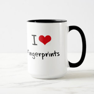 Caneca Eu amo impressões digitais