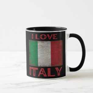CANECA EU AMO ITÁLIA, BANDEIRA DA ITÁLIA