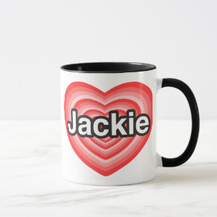 Caneca Eu amo Jackie. Eu te amo Jackie. Coração