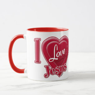 Caneca Eu Amo Jesus Coração Vermelho