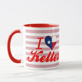 Caneca Eu amo Keller, Texas