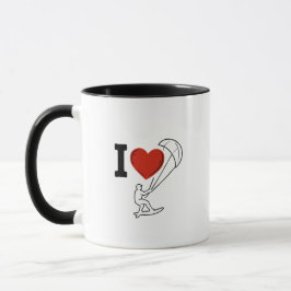 Caneca Eu Amo Kitesurfing | Presente para Amantes de Kite