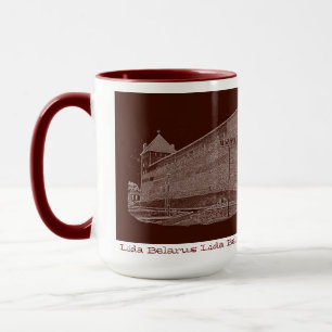 Caneca Eu Amo Lida Belarus Architecture Castle Sketch