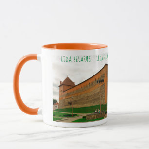 Caneca Eu Amo Lida Belarus Architecture Castle Sketch