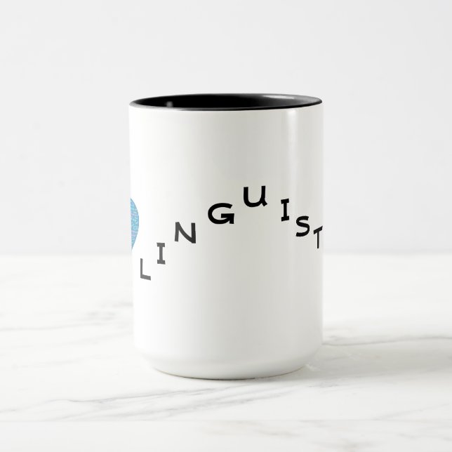 Caneca Eu Amo Linguística (Centro)
