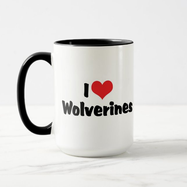 Caneca Eu Amo Lobos Cinzentos de Coração (Esquerda)
