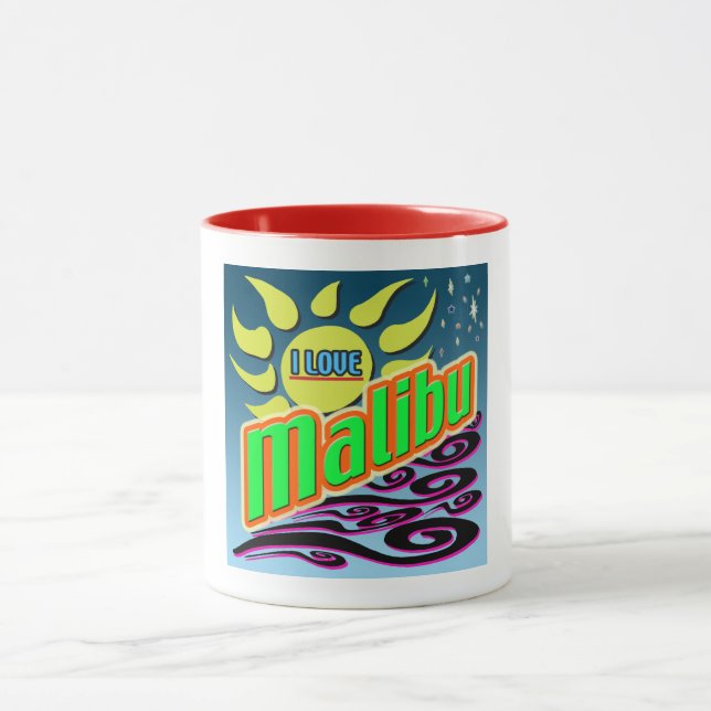 Caneca "EU AMO Malibu" Noite Sunshine" Mug! (Centro)