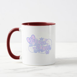 Caneca Eu Amo Mamãe – Design Kawaii Pastel