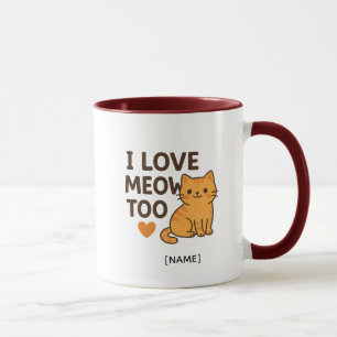 Caneca EU AMO MEOW TAMBÉM – Personalizada   Adicio