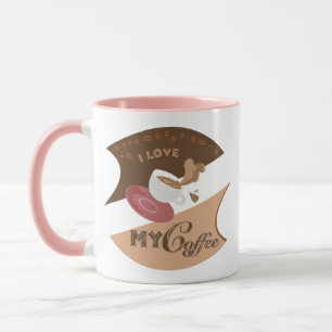 Caneca Eu Amo Meu Café Retro Java