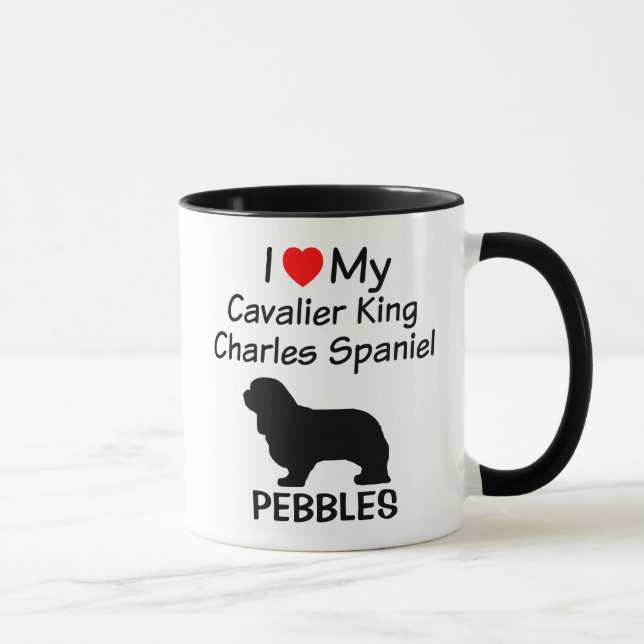Caneca Eu Amo Meu Cavalier Rei Charles Spaniel Cog (Direita)