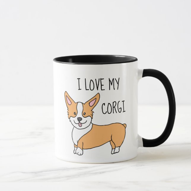 Caneca Eu Amo Meu Corgi (Direita)