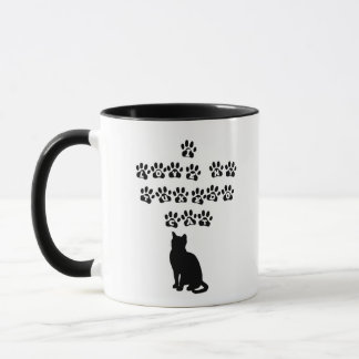 Caneca Eu amo meu gato do smoking--Texto preto