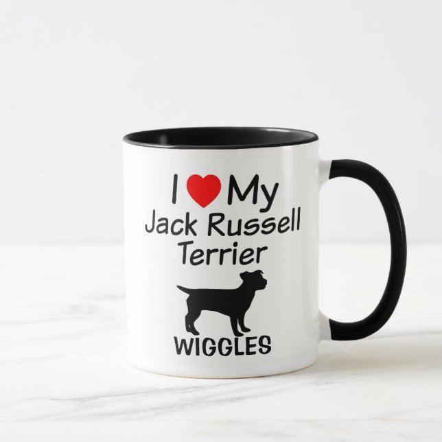 Caneca Eu Amo Meu Jack Russell Terrier Dog Mug (Direita)