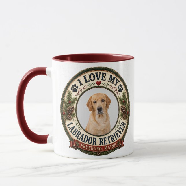 Caneca Eu Amo Meu Labrador Retriever Personalizado Pet  (Esquerda)