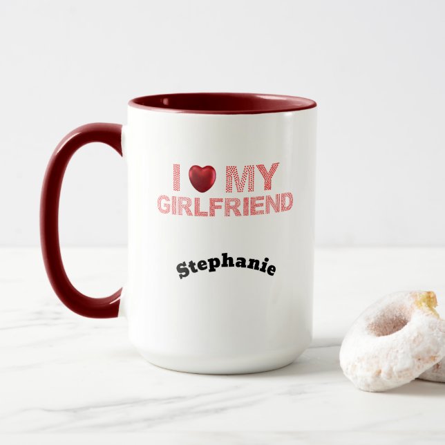 Caneca Eu Amo Meu Namorada (Com Donut)