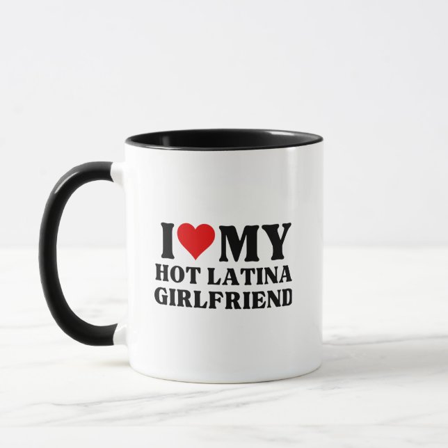 Caneca Eu Amo Meu Namorada de latina quente (Esquerda)